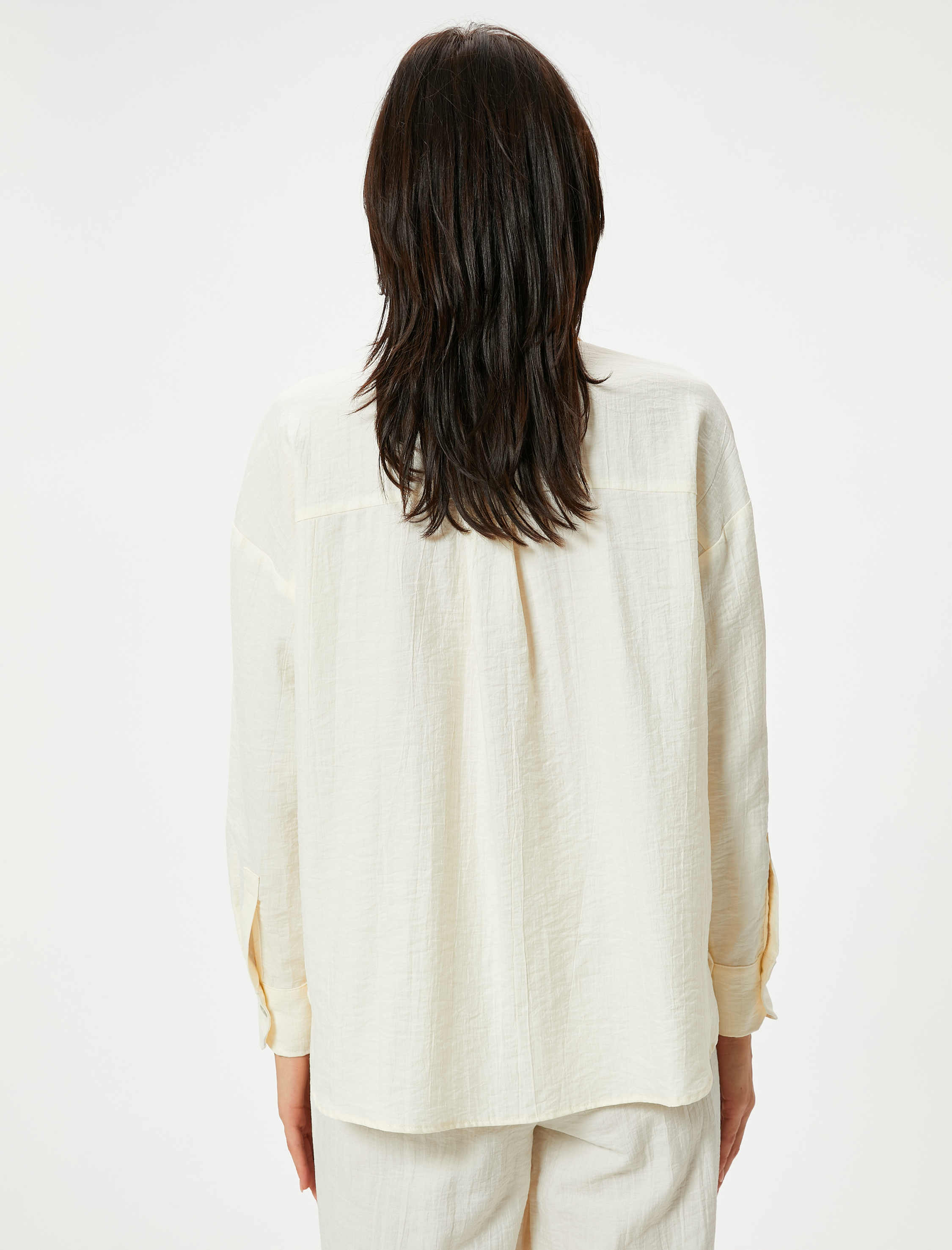   Uzun Kollu Gömlek Cep Detaylı Düğmeli