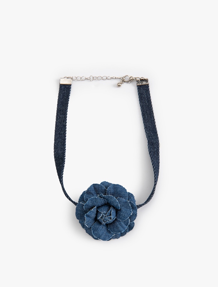 Kadın 3D Çiçekli Choker Kolye