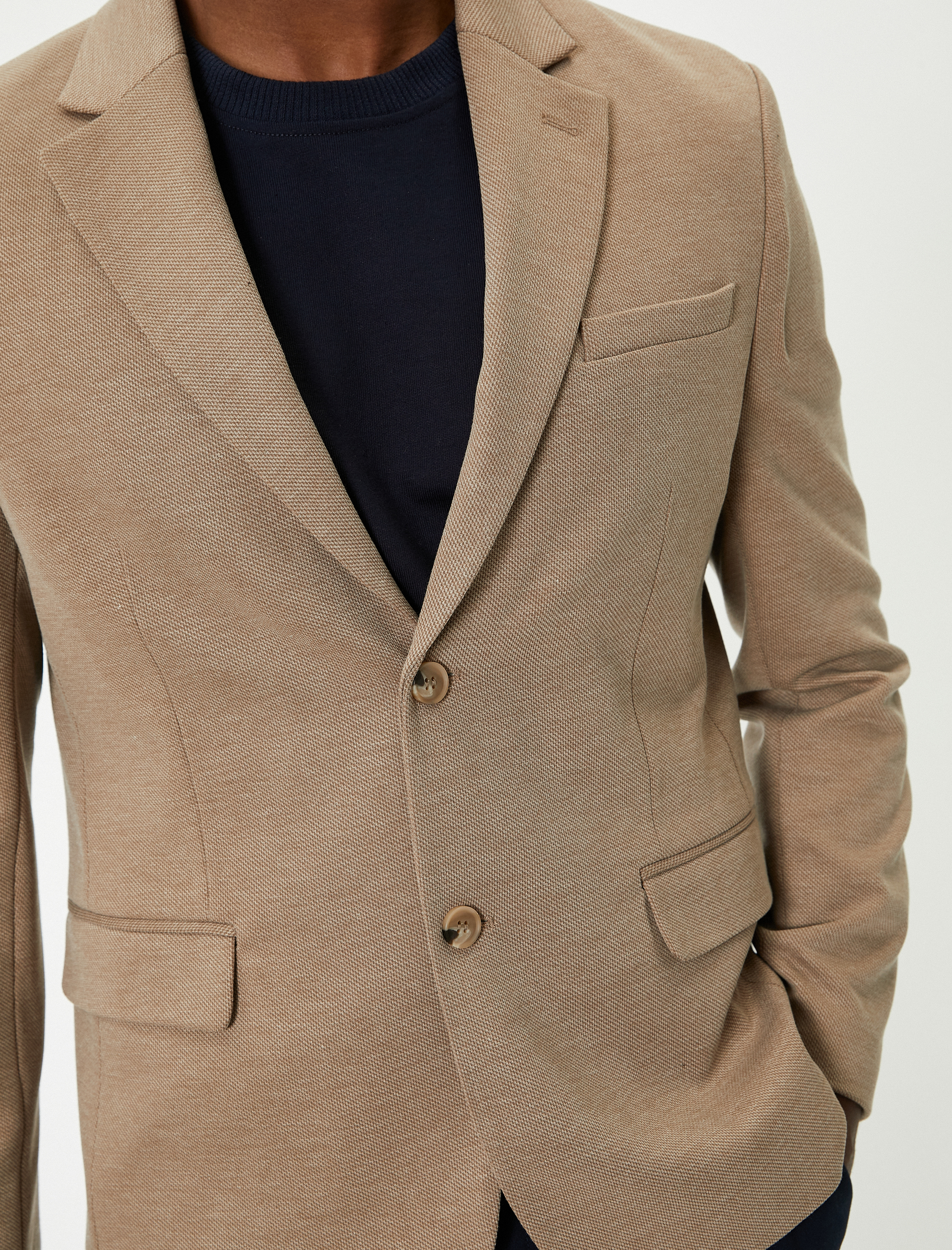   Blazer Ceket Slim Fit Düğmeli Cep Detaylı