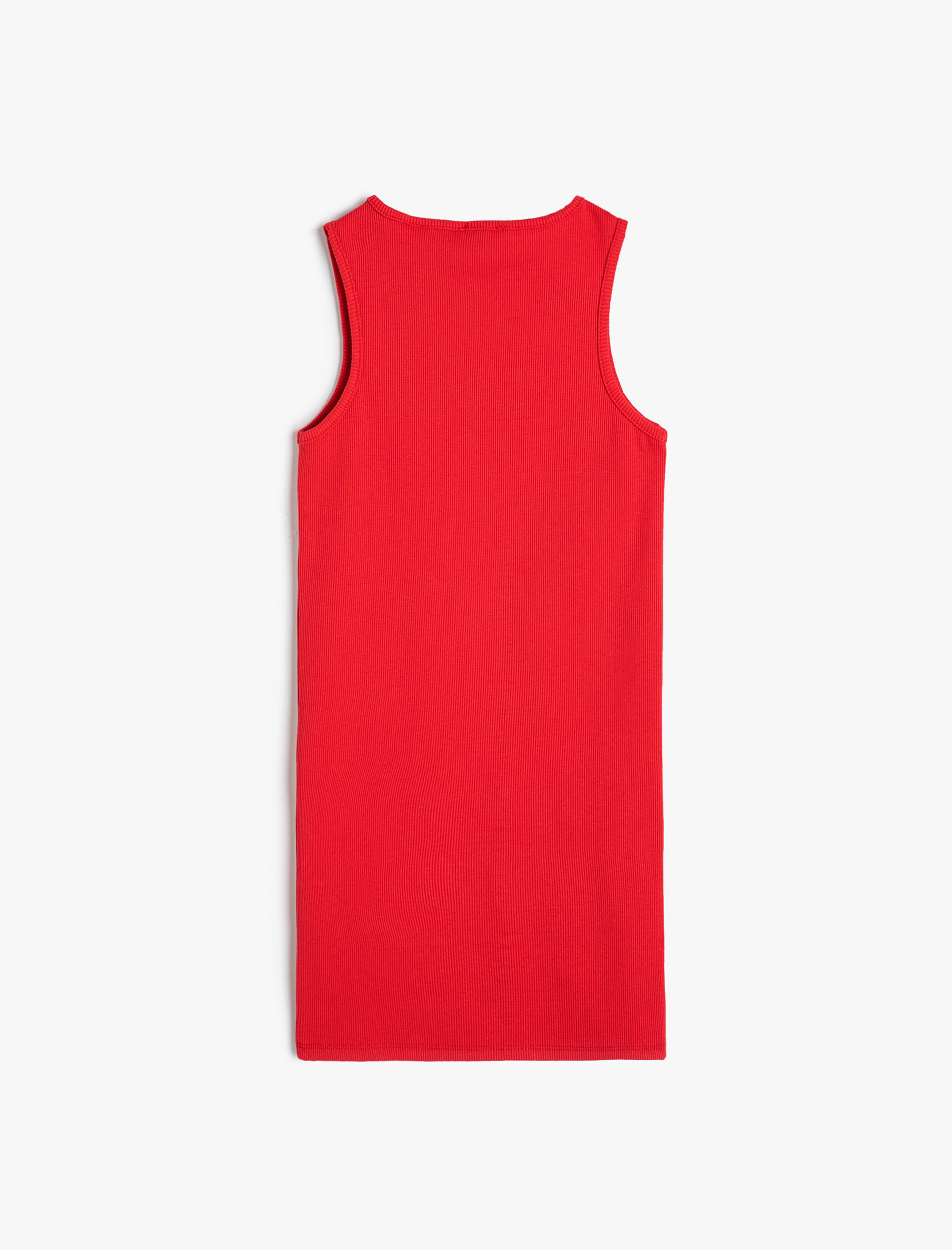  Kız Çocuk Mini Elbise Pencere Detaylı Ribanalı Pamuklu