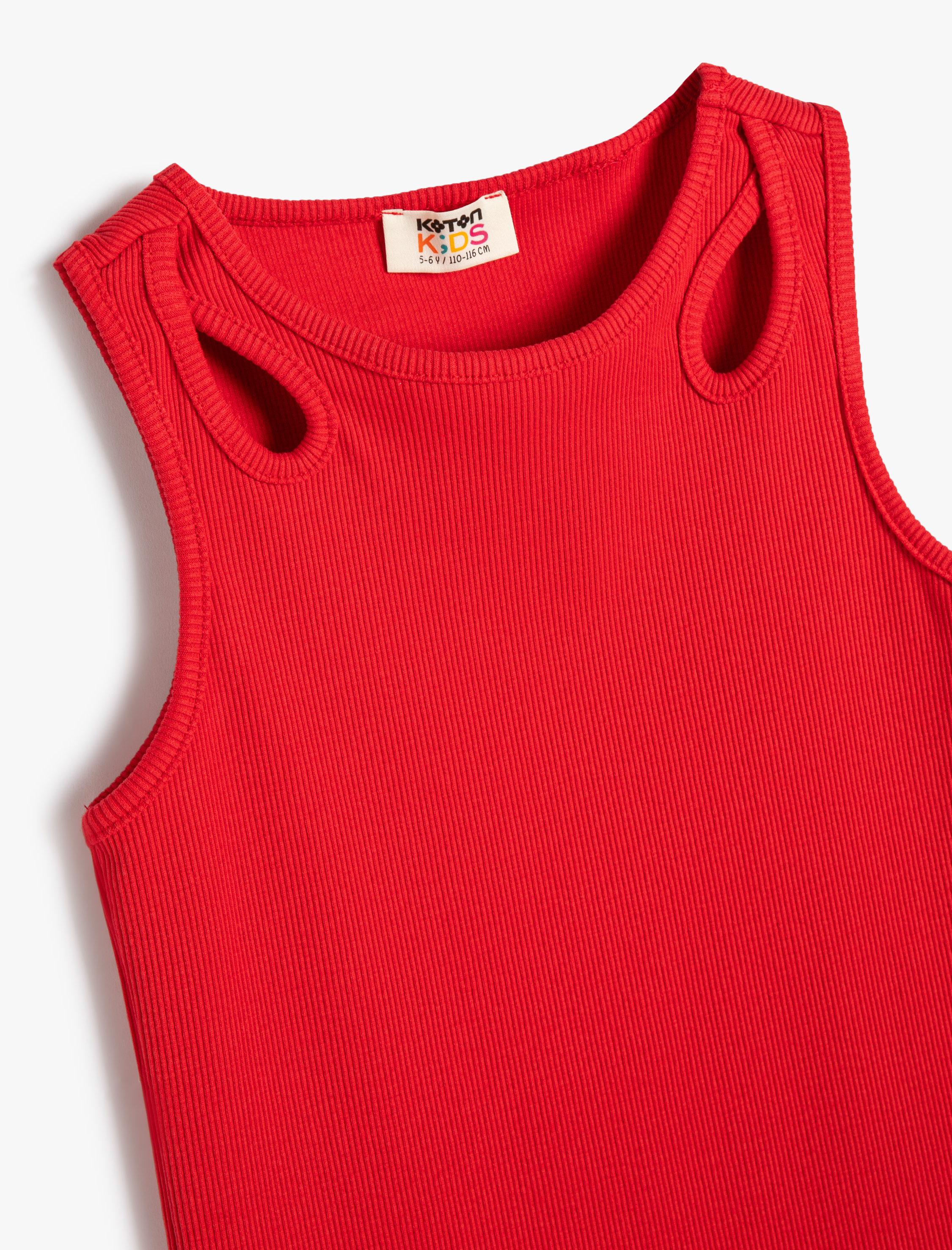  Kız Çocuk Mini Elbise Pencere Detaylı Ribanalı Pamuklu