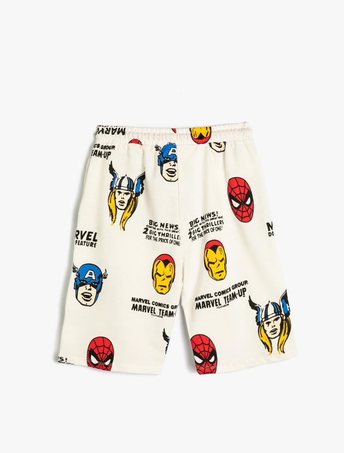 Erkek Çocuk Marvel Şort Lisanslı Baskılı Beli Bağlamalı Cepli Pamuklu
