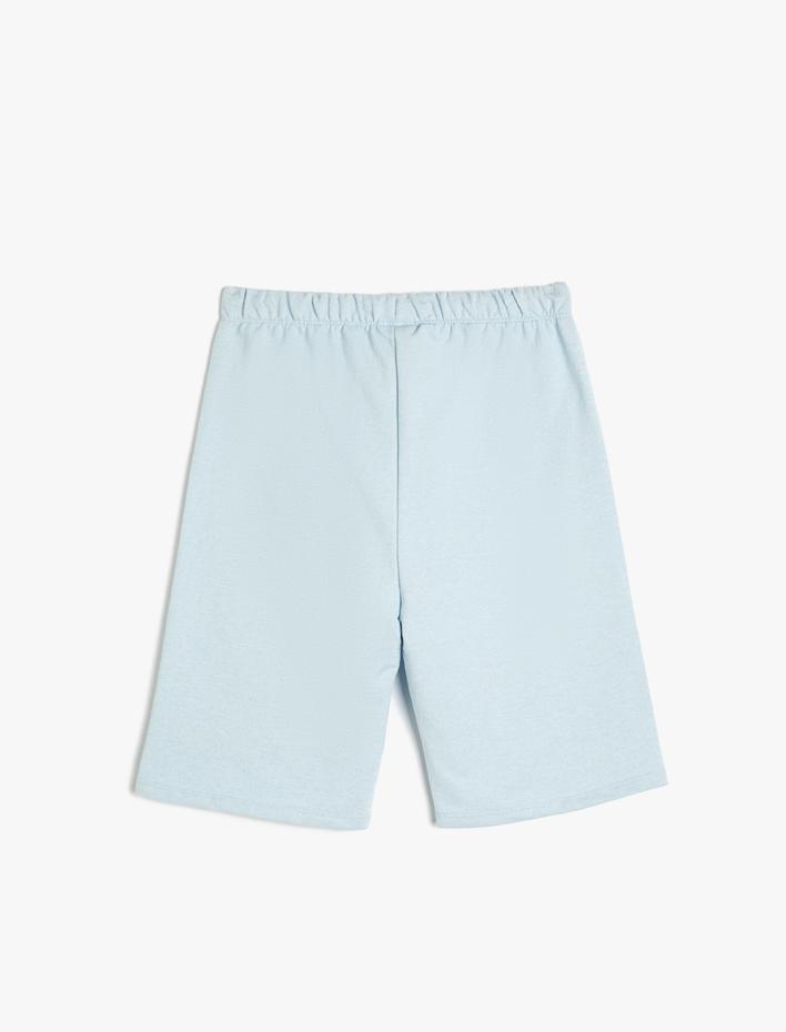 Erkek Çocuk Şort Palmiye Baskılı Beli Bağlamalı