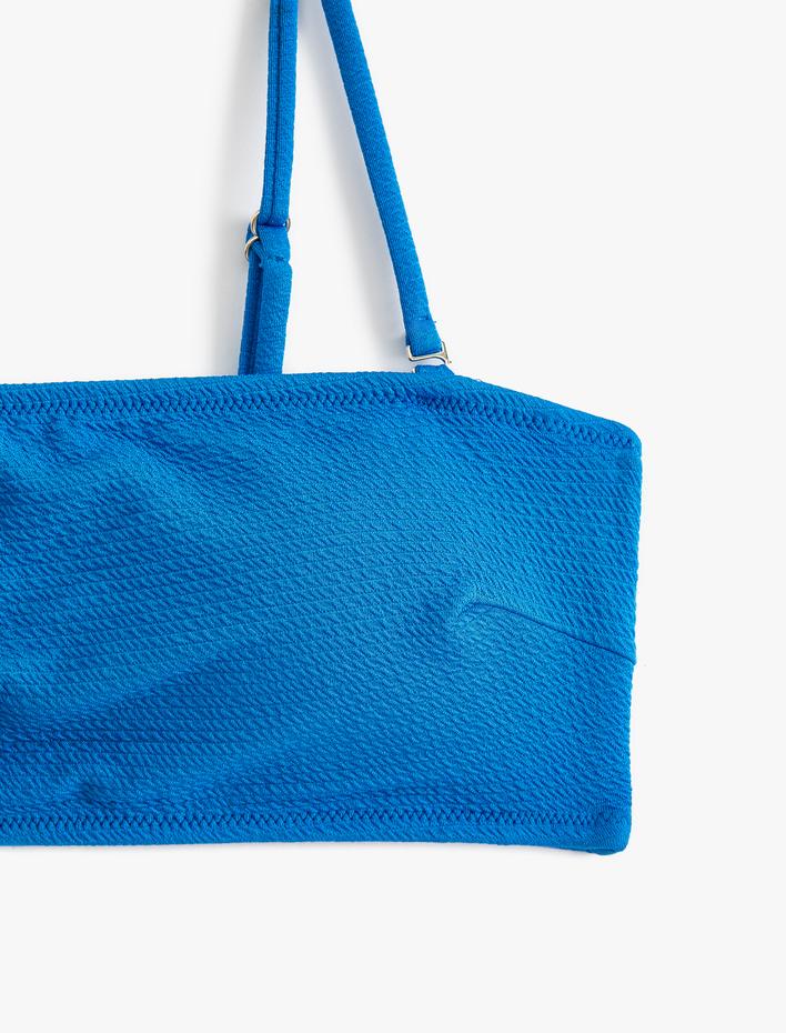  Straplez Bikini Üstü Dokulu Çıkarılabilir Askılı Kaplı