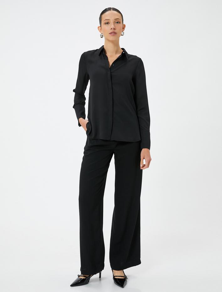  Klasik Gömlek Uzun Kollu Düğmeli Standart Kesim