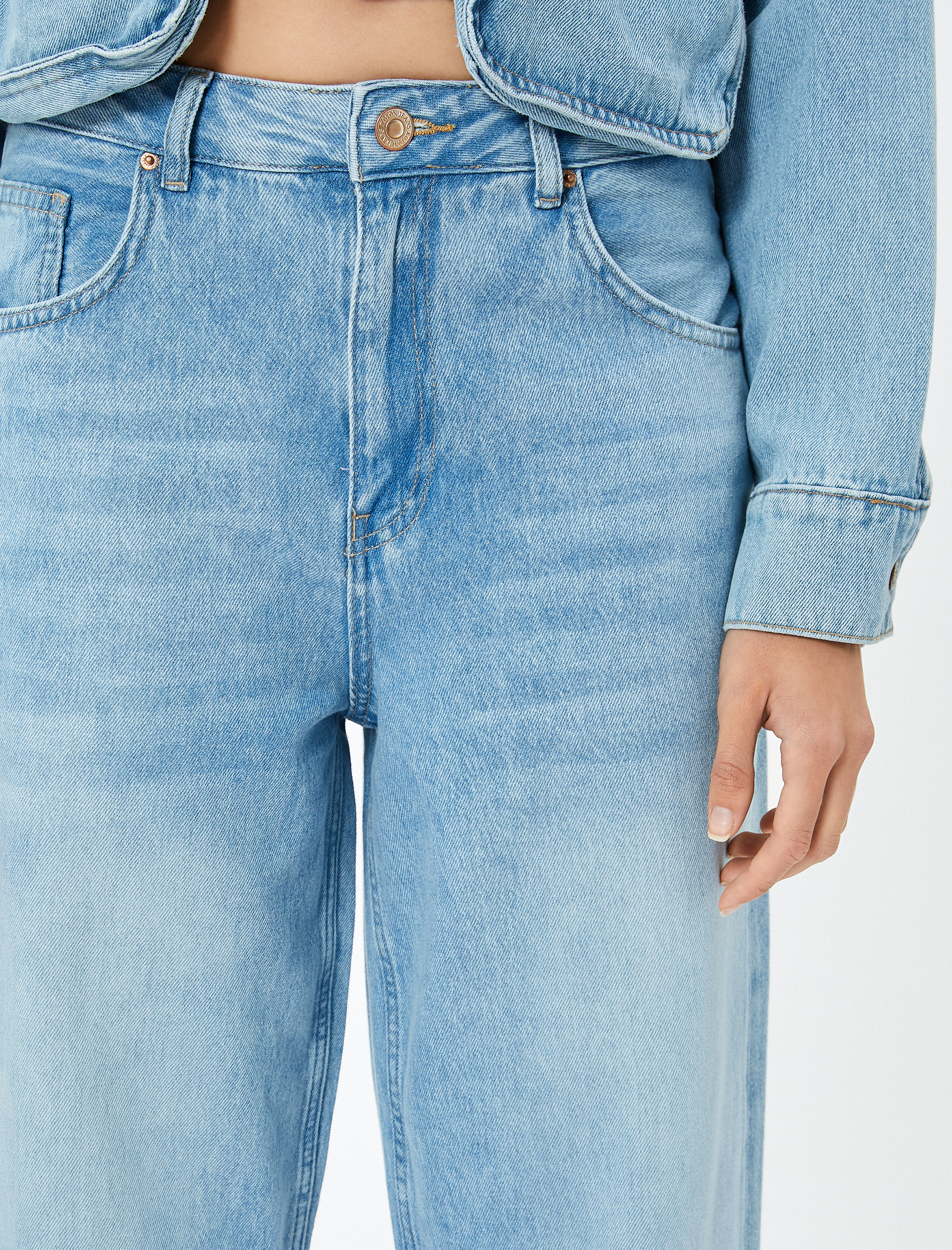   Oversize Balon Fit Kot Pantolon Cepli - Balloon Fit Jean