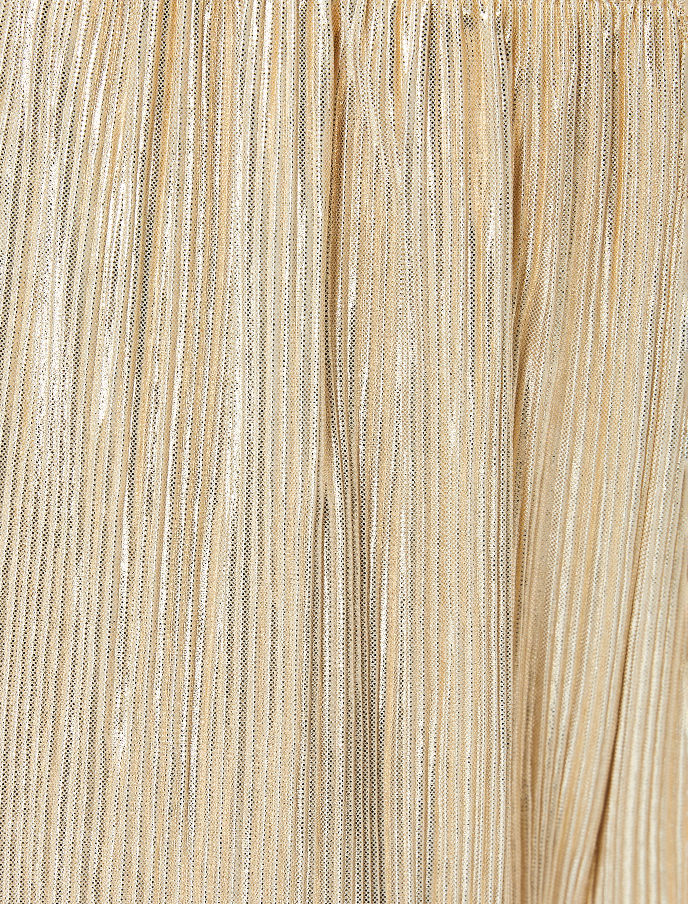   Pliseli Parlak Palazzo Pantolon Varak Baskılı Yüksek Bel