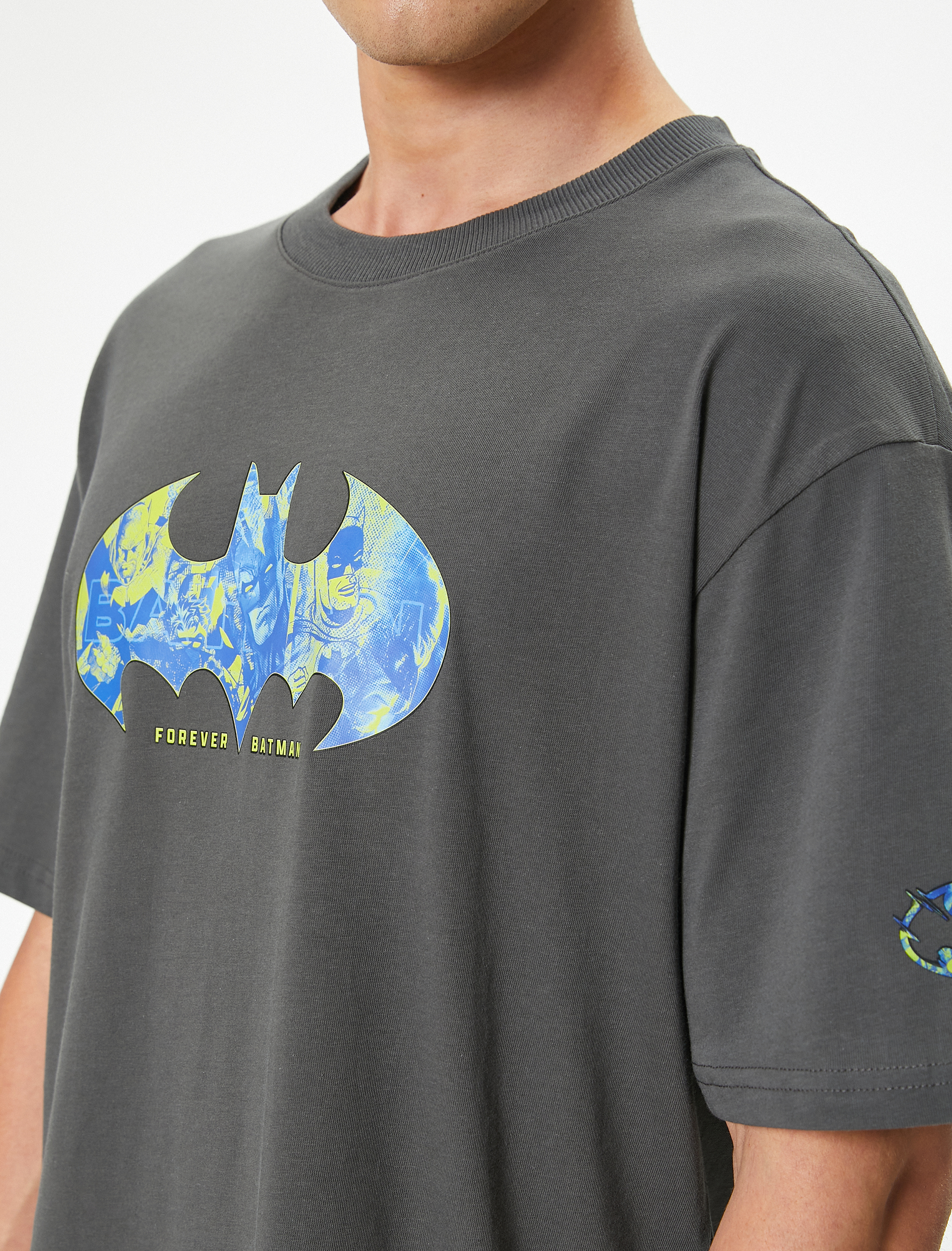 Batman Tişört Lisanslı Oversize Kısa Kollu Bisiklet Yaka Pamuklu