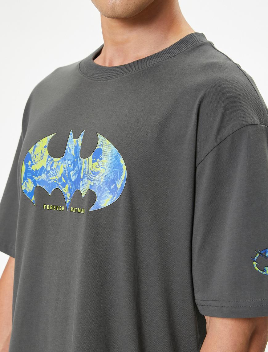   Batman Tişört Lisanslı Oversize Kısa Kollu Bisiklet Yaka Pamuklu