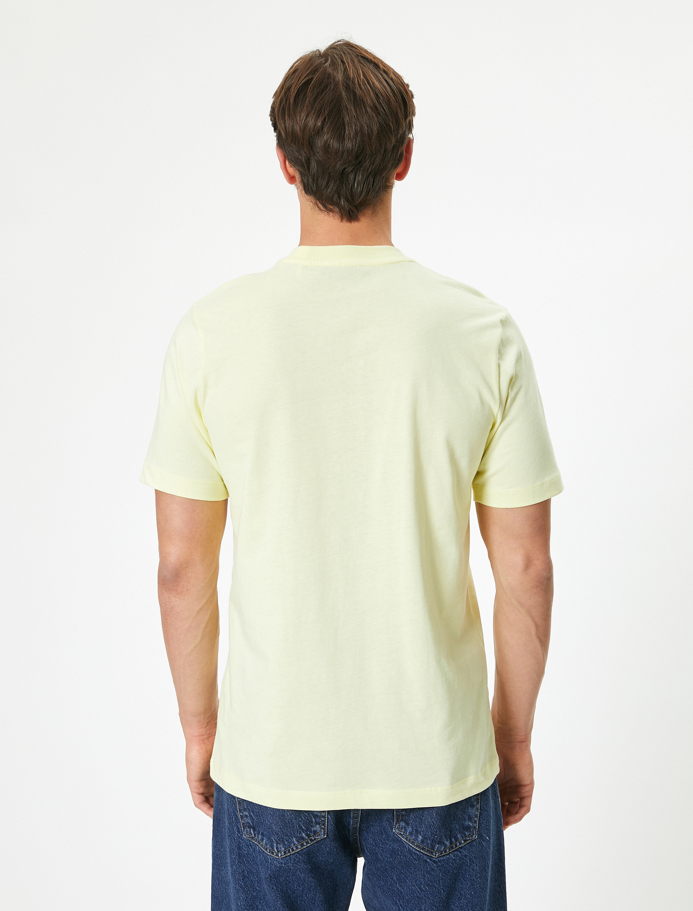   Basic Tişört Bisiklet Yaka Kısa Kollu Pamuklu