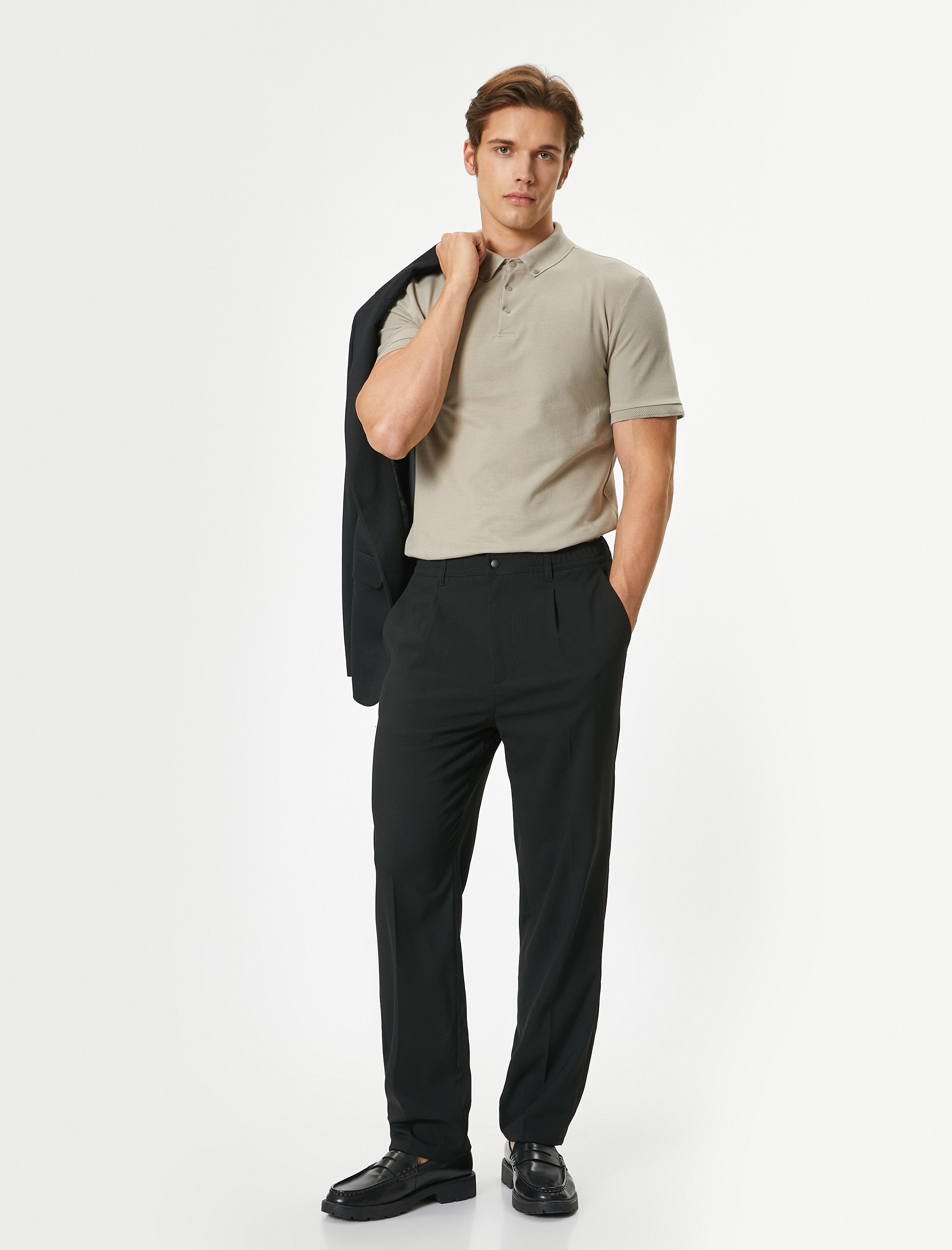   Polo Yaka Tişört Slim Fit Çıt Çıt Düğme Detaylı Kısa Kollu Pamuklu