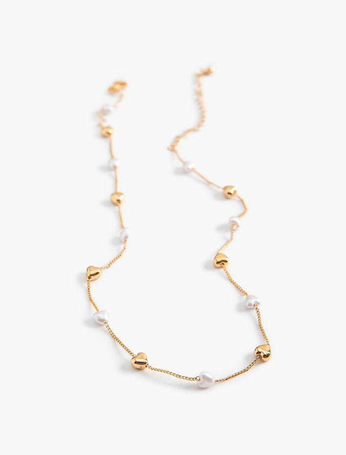 Kadın Kalpli İncili Kolye