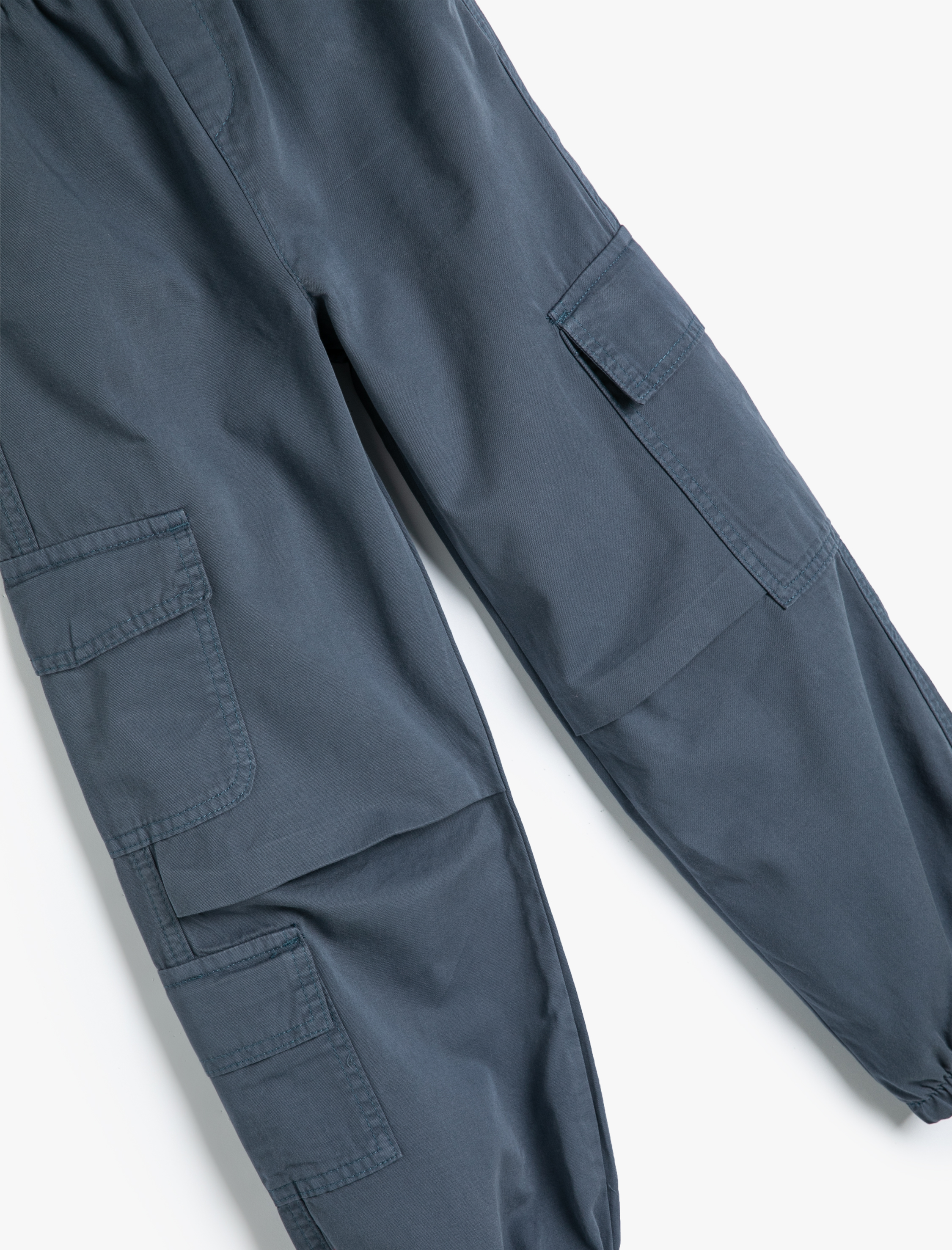 Kız Çocuk Paraşüt Jogger Kot Pantolon Pamuklu Beli Lastikli Cepli - Parachute Jean