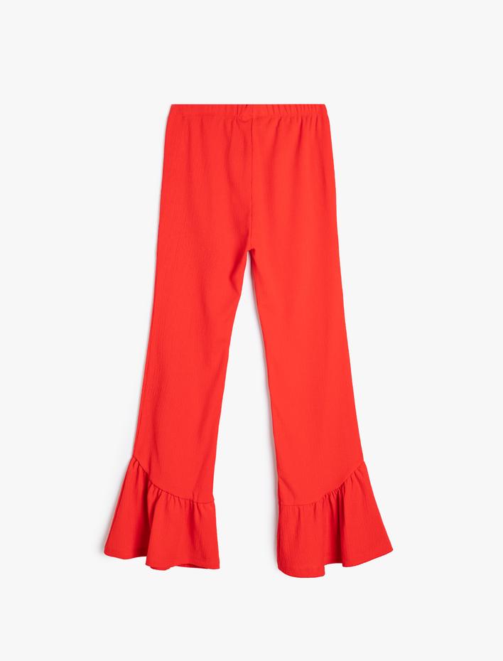 Kız Çocuk İspanyol Paça Pantolon Fırfır Detaylı