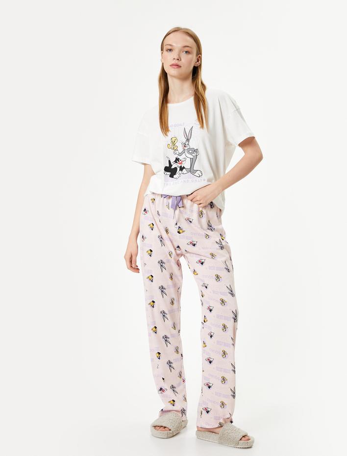  Looney Tunes Pijama Takımı Lisanslı Baskılı Kısa Kollu