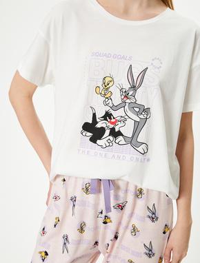 Looney Tunes Pijama Takımı Lisanslı Baskılı Kısa Kollu_4