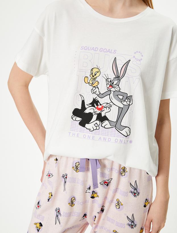 Looney Tunes Pijama Takımı Lisanslı Baskılı Kısa Kollu_4