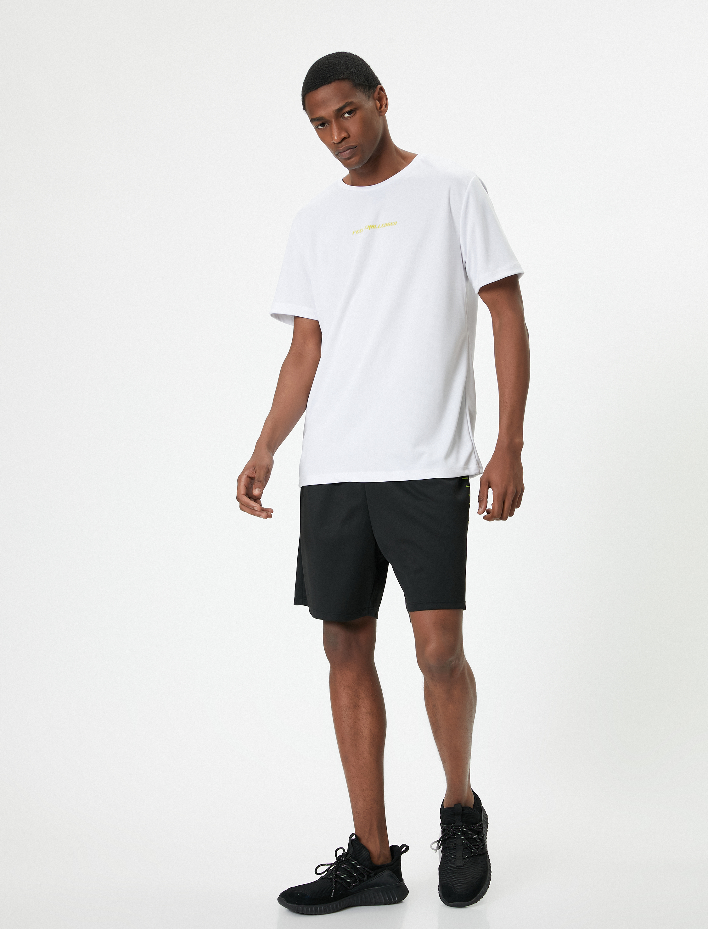   Slogan Baskılı Bisiklet Yaka Kısa Kollu Spor Tişört