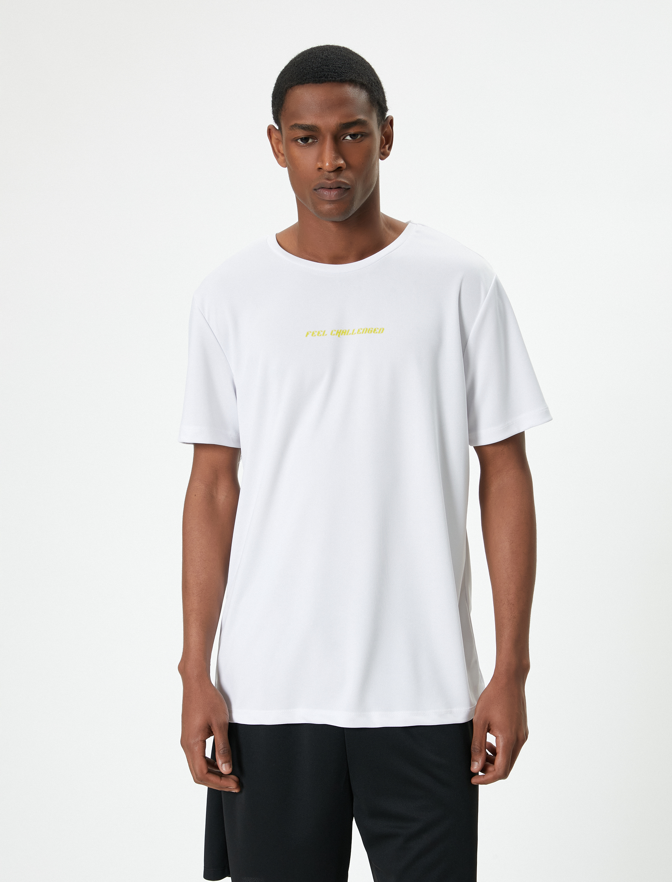   Slogan Baskılı Bisiklet Yaka Kısa Kollu Spor Tişört