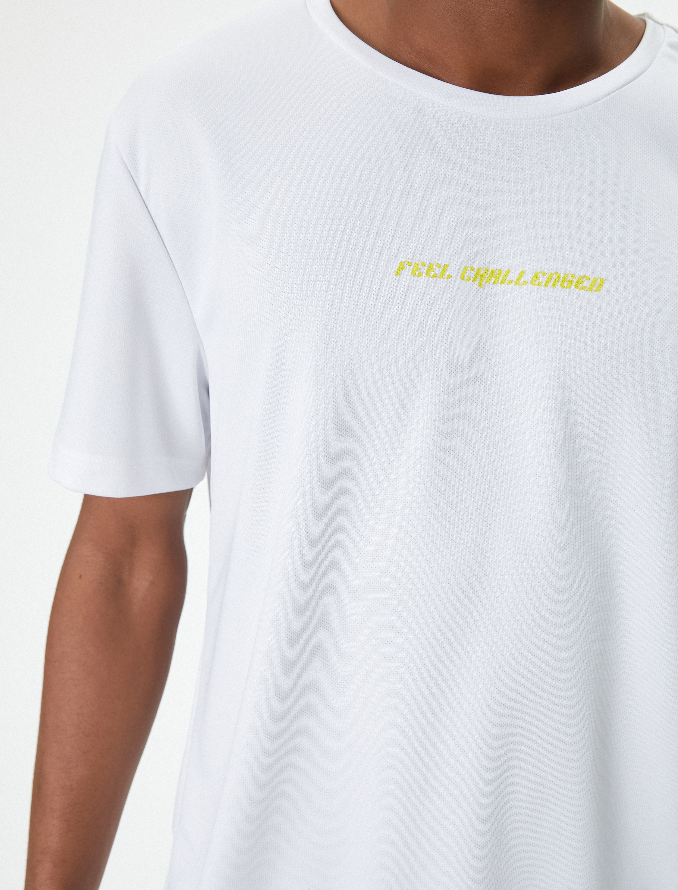   Slogan Baskılı Bisiklet Yaka Kısa Kollu Spor Tişört