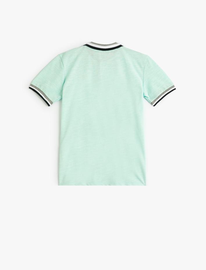 Erkek Çocuk Polo Tişört Kısa Kollu Palmiye İşlemeli Düğme Detaylı