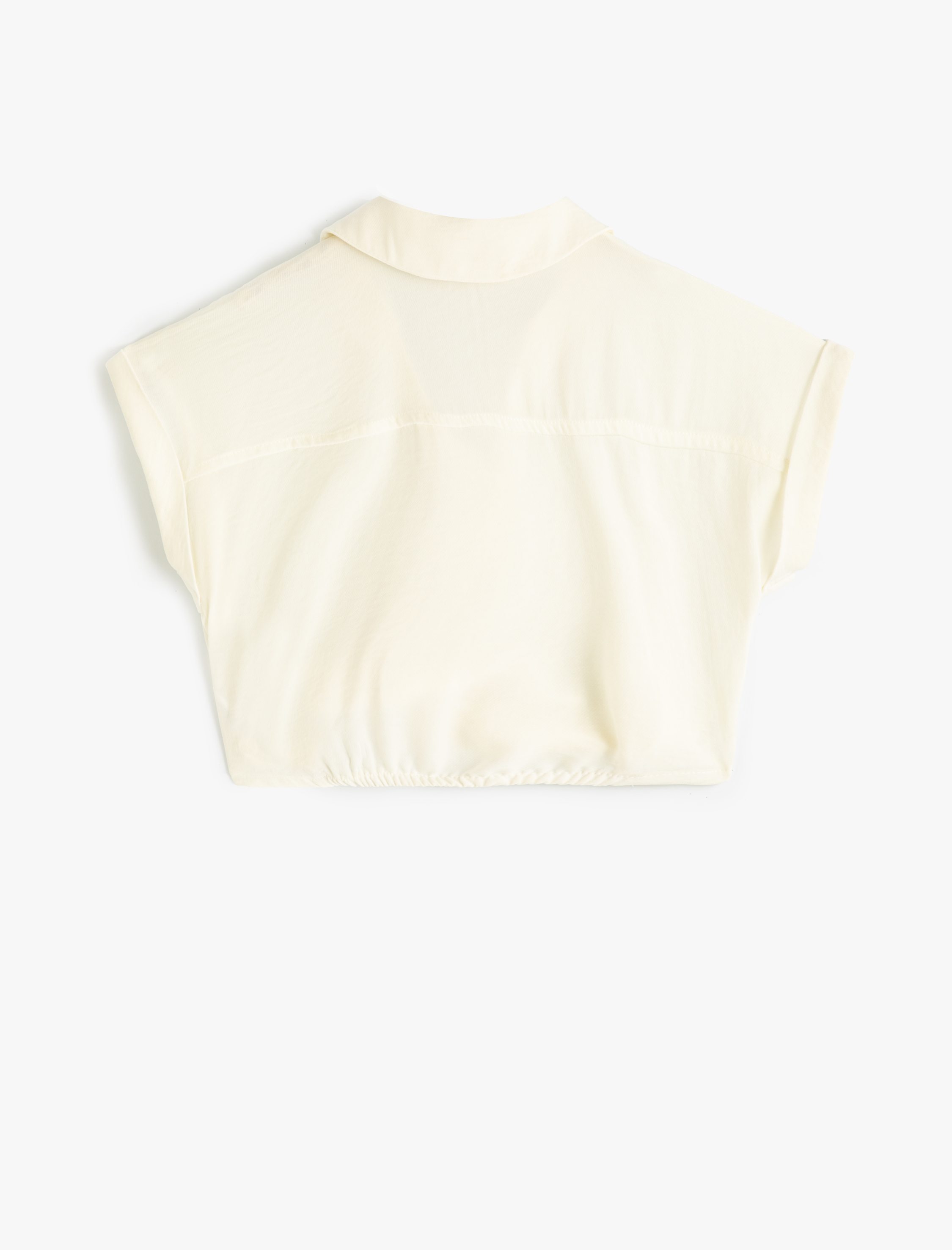  Kız Çocuk Crop Gömlek Kısa Kollu  Önden Bağlamalı