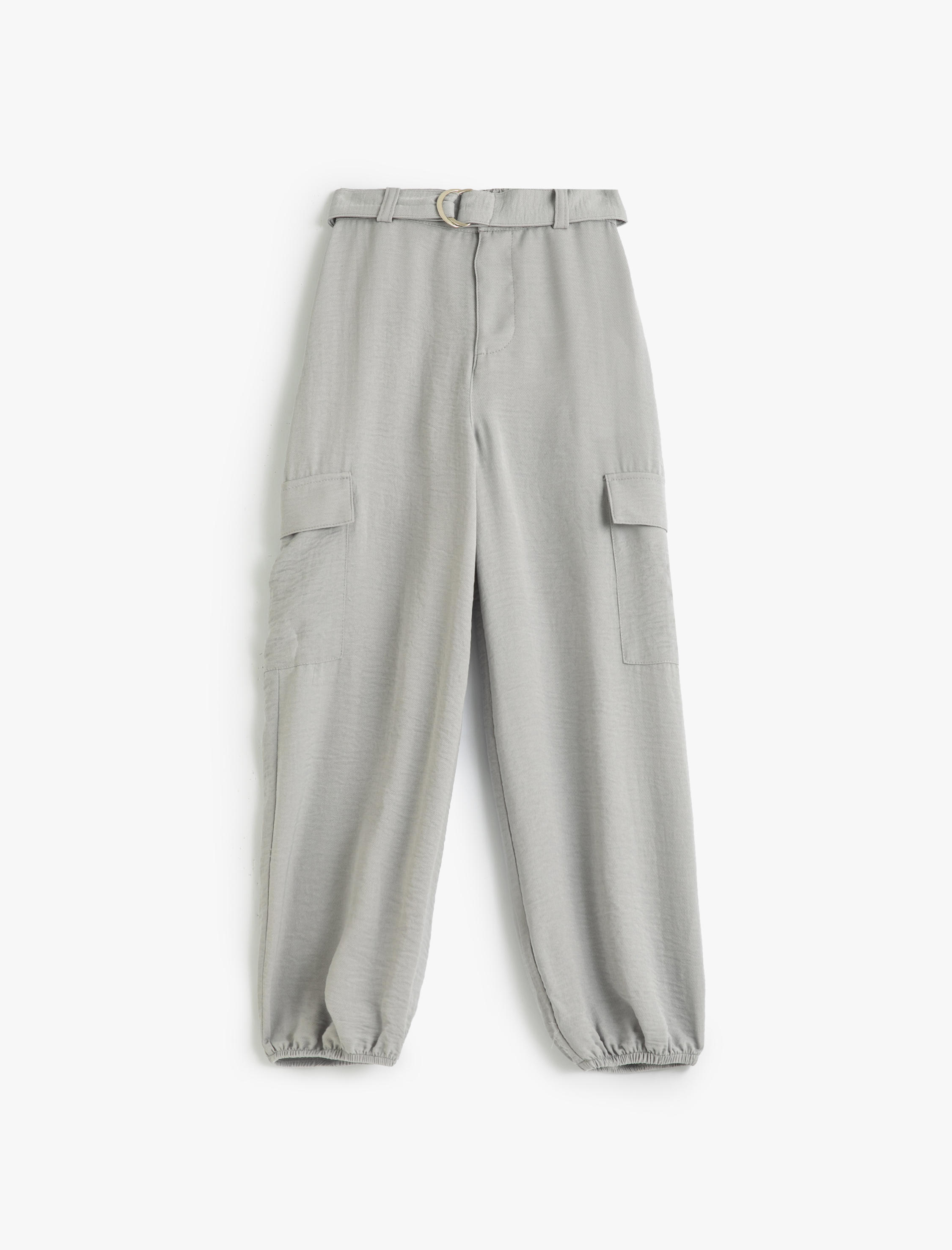 Koton Jogger Pantolon Kargo Cepli Beli Bağlamalı Kemer Detaylı -1