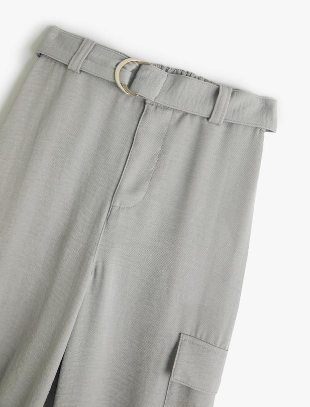 Jogger Pantolon Kargo Cepli Beli Bağlamalı Kemer Detaylı_2
