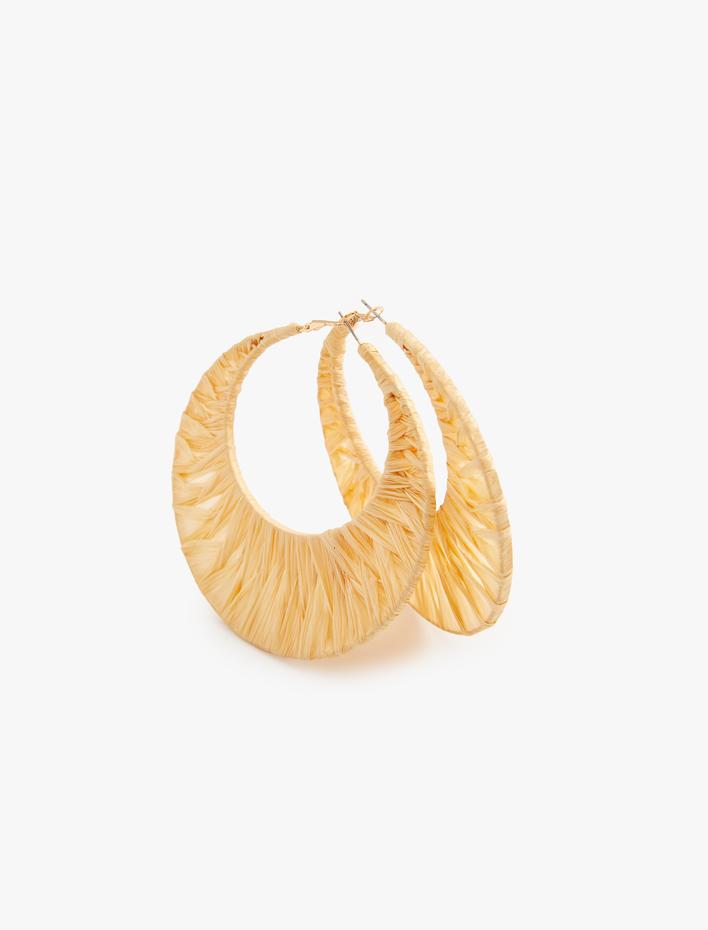 Kadın Hasır Halka Küpe Büyük Boy