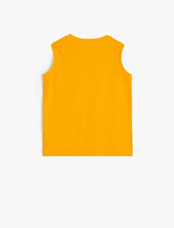 Erkek Çocuk Atlet Yaz Temalı Baskı Detaylı Kolsuz Bisiklet Yaka