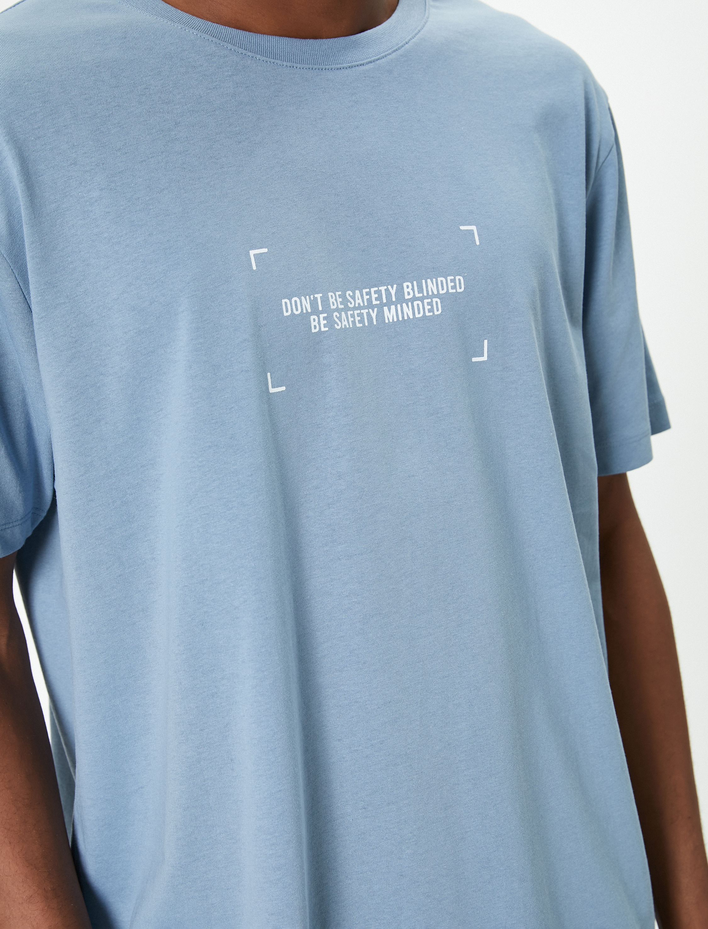   Slogan Baskılı Tişört Slim Fit Bisiklet Yaka Kısa Kollu Pamuklu