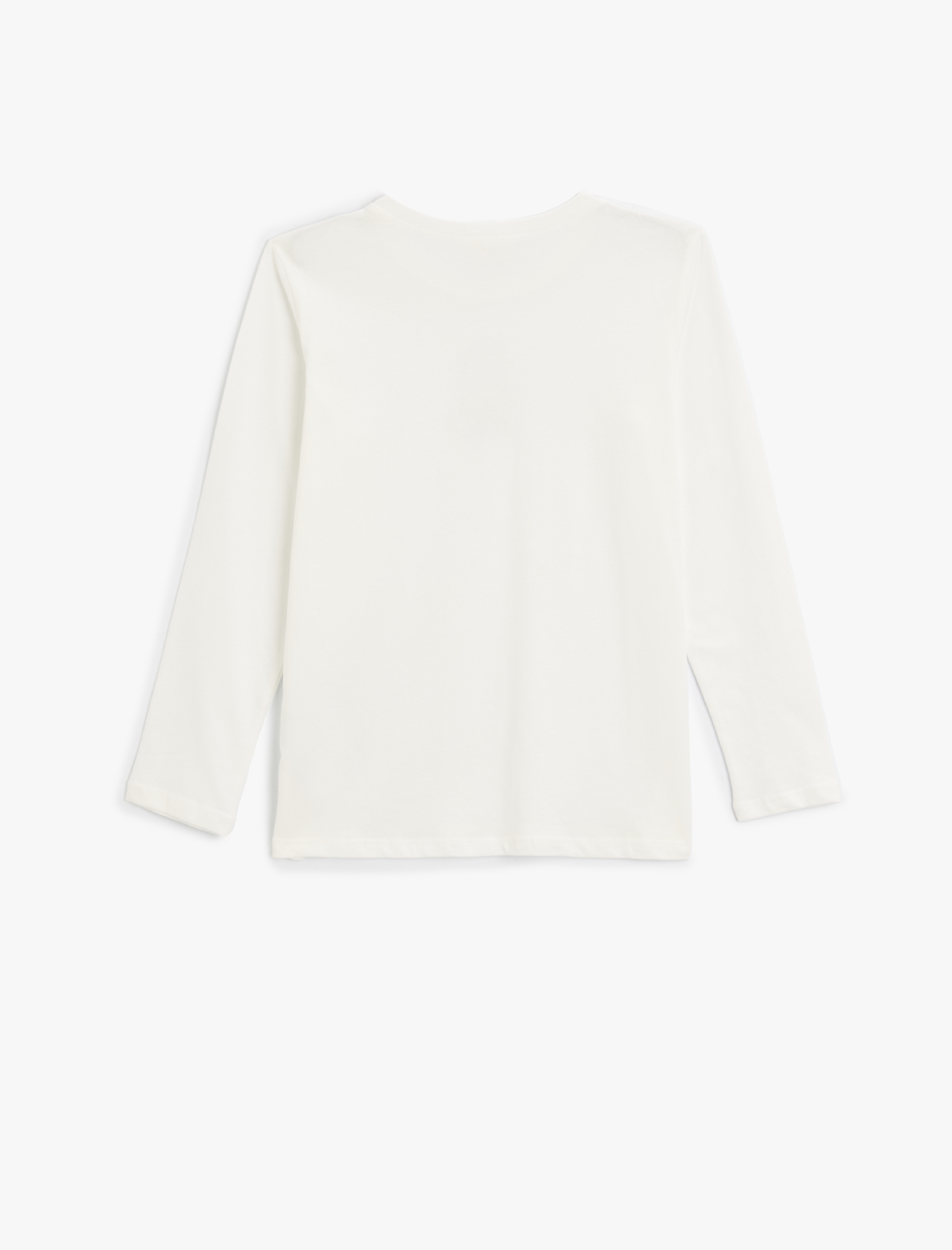  Kız Çocuk Kedi Baskılı Uzun Kollu Pamuklu Tişört