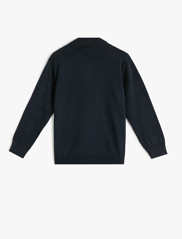 Erkek Çocuk Dik Yaka Fermuar Kapamalı Basic Hırka