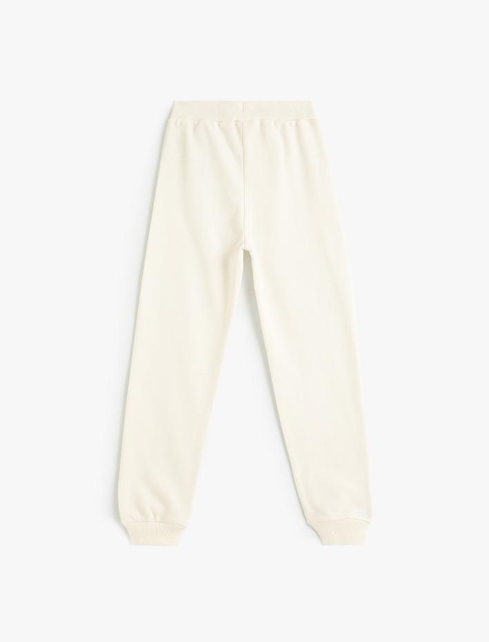 Kız Çocuk Beli Lastikli Şardonlu Basic Jogger Eşofman Altı