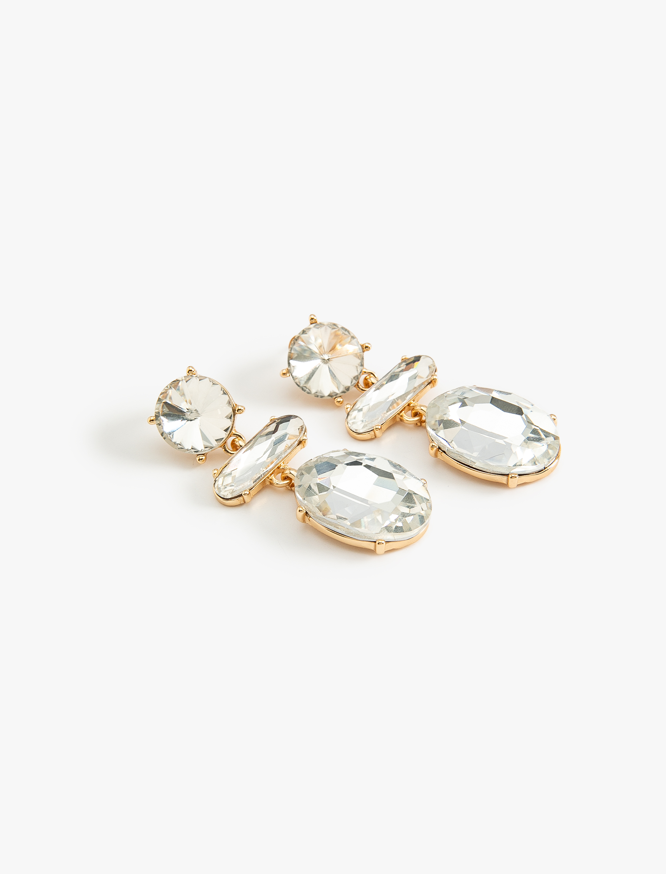  Kadın Kristal Taşlı Küpe Orta Boy