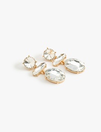 Kristal Taşlı Küpe Orta Boy