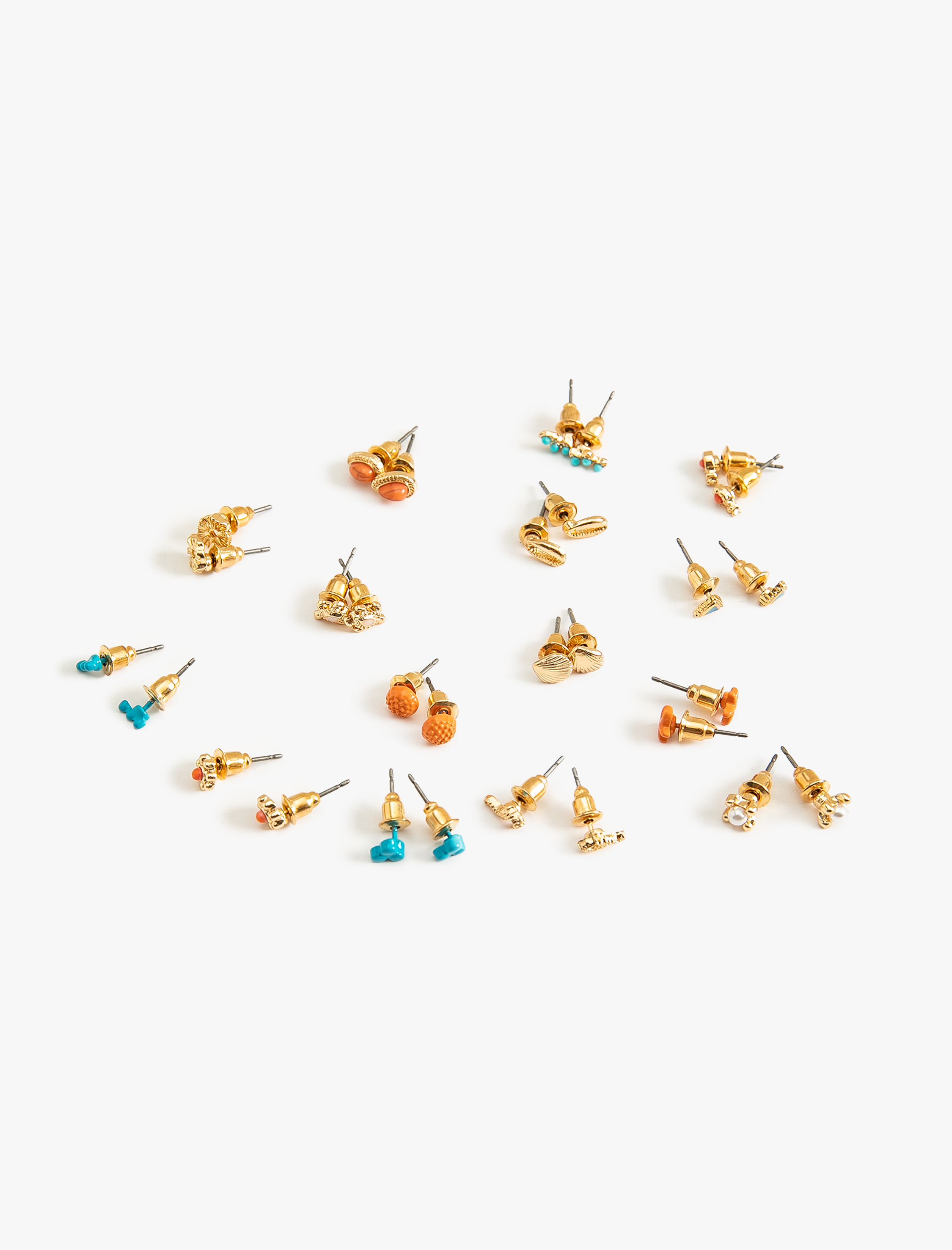  Kadın Deniz Kabuğu Top Küpe Seti 15'li