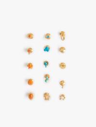 Deniz Kabuğu Top Küpe Seti 15'li