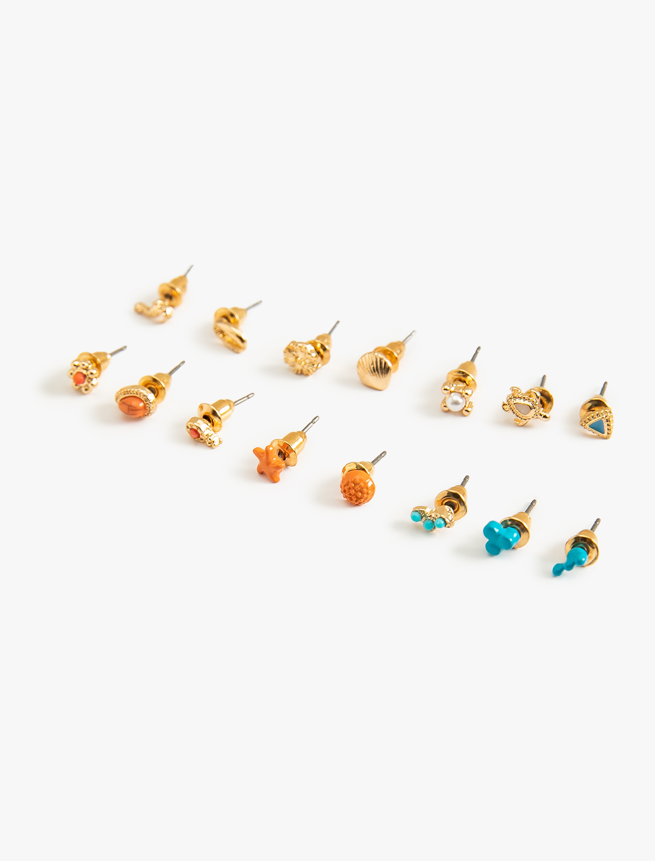  Kadın Deniz Kabuğu Top Küpe Seti 15'li