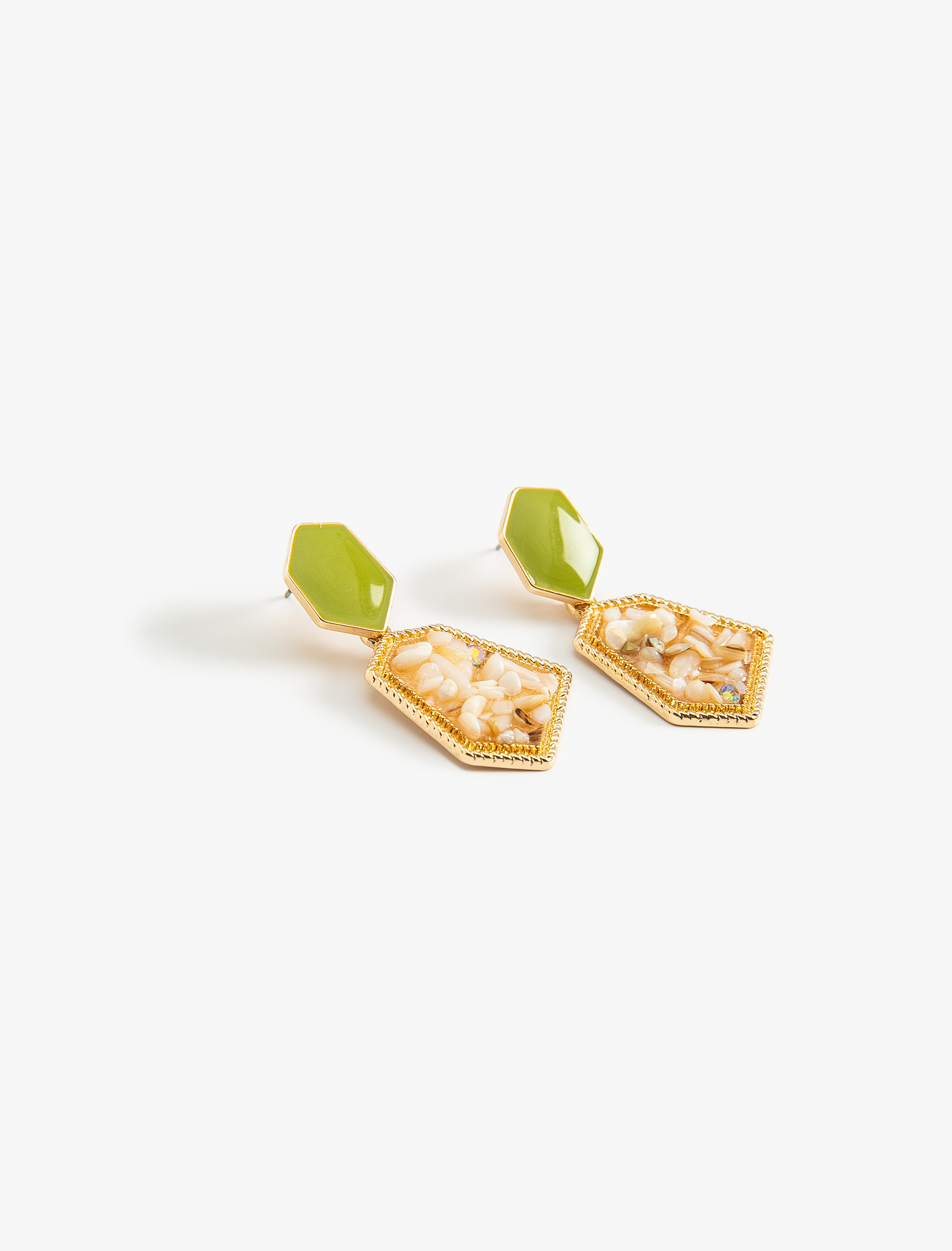  Kadın Taşlı Geometrik Küpe