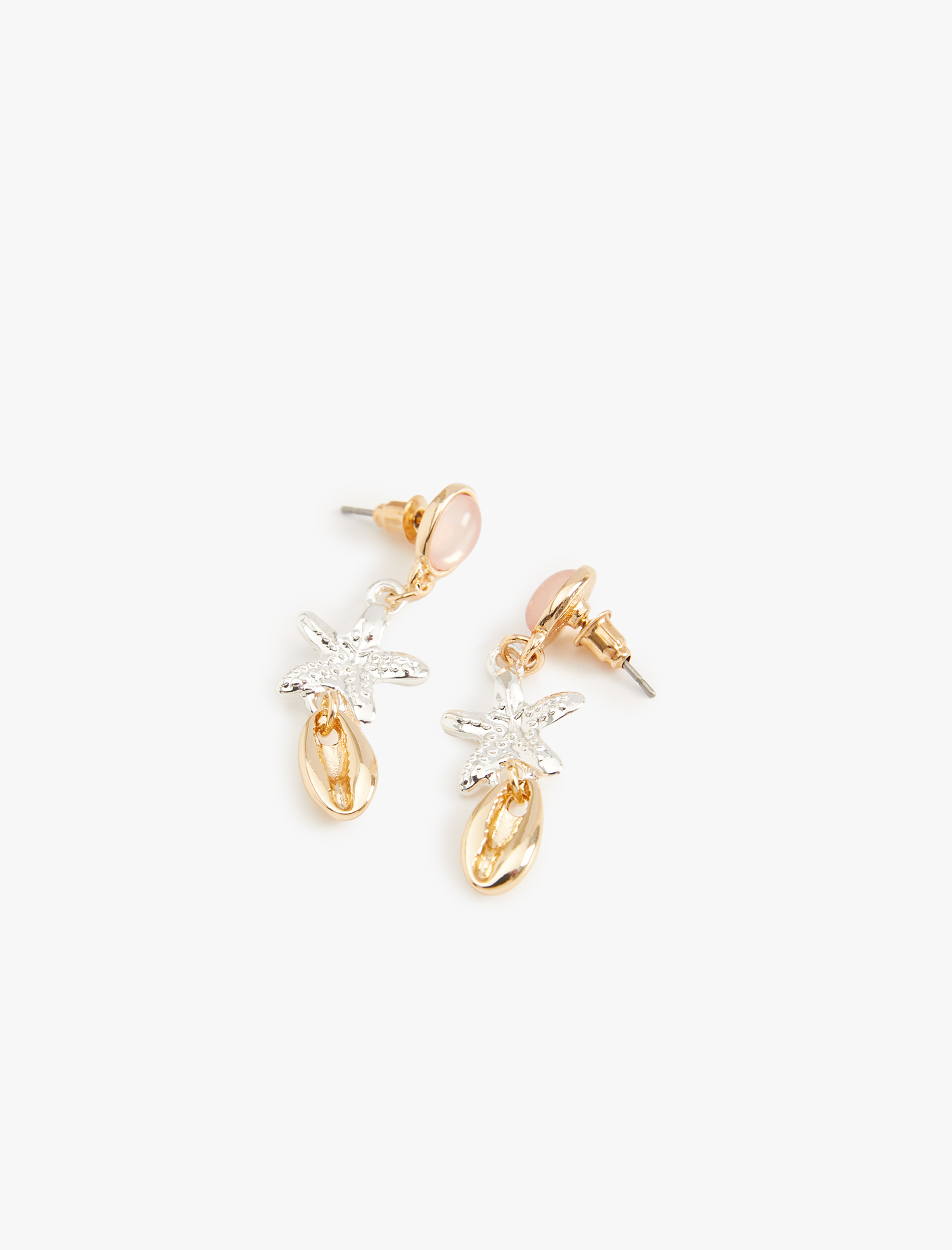  Kadın Taşlı Deniz Kabuğu Küpe Sallantılı