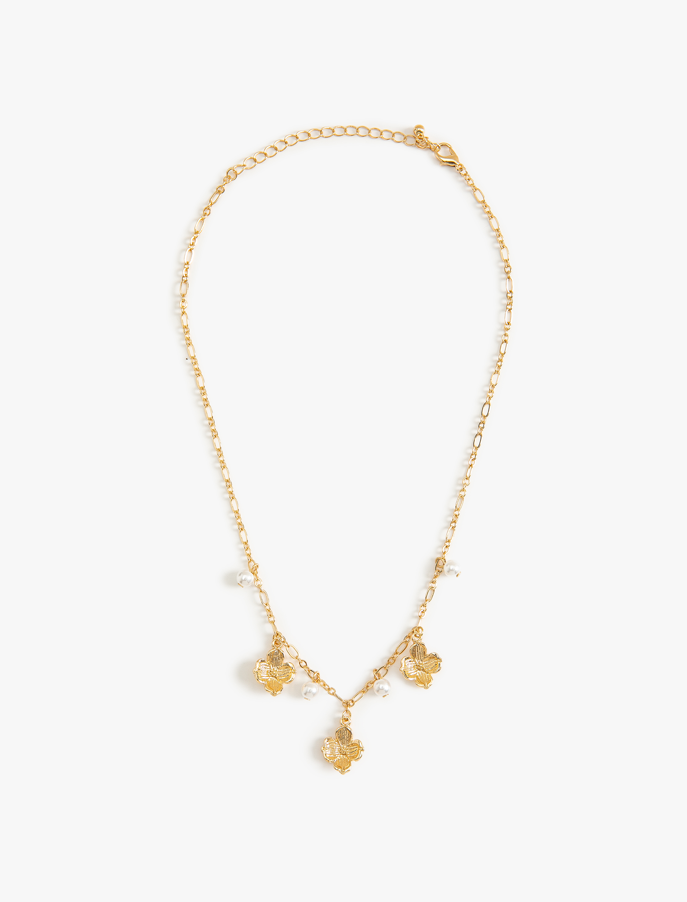  Kadın Çiçekli Çelik Kolye