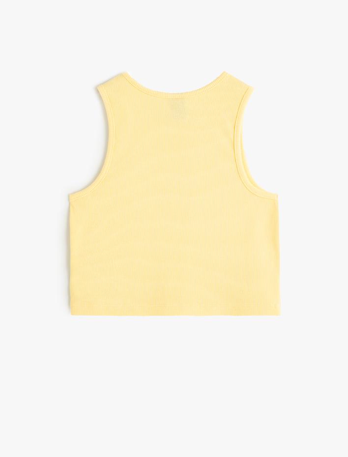 Kız Çocuk Atlet Kolsuz Baskılı Ribanalı Kedi Baskılı Pamuklu