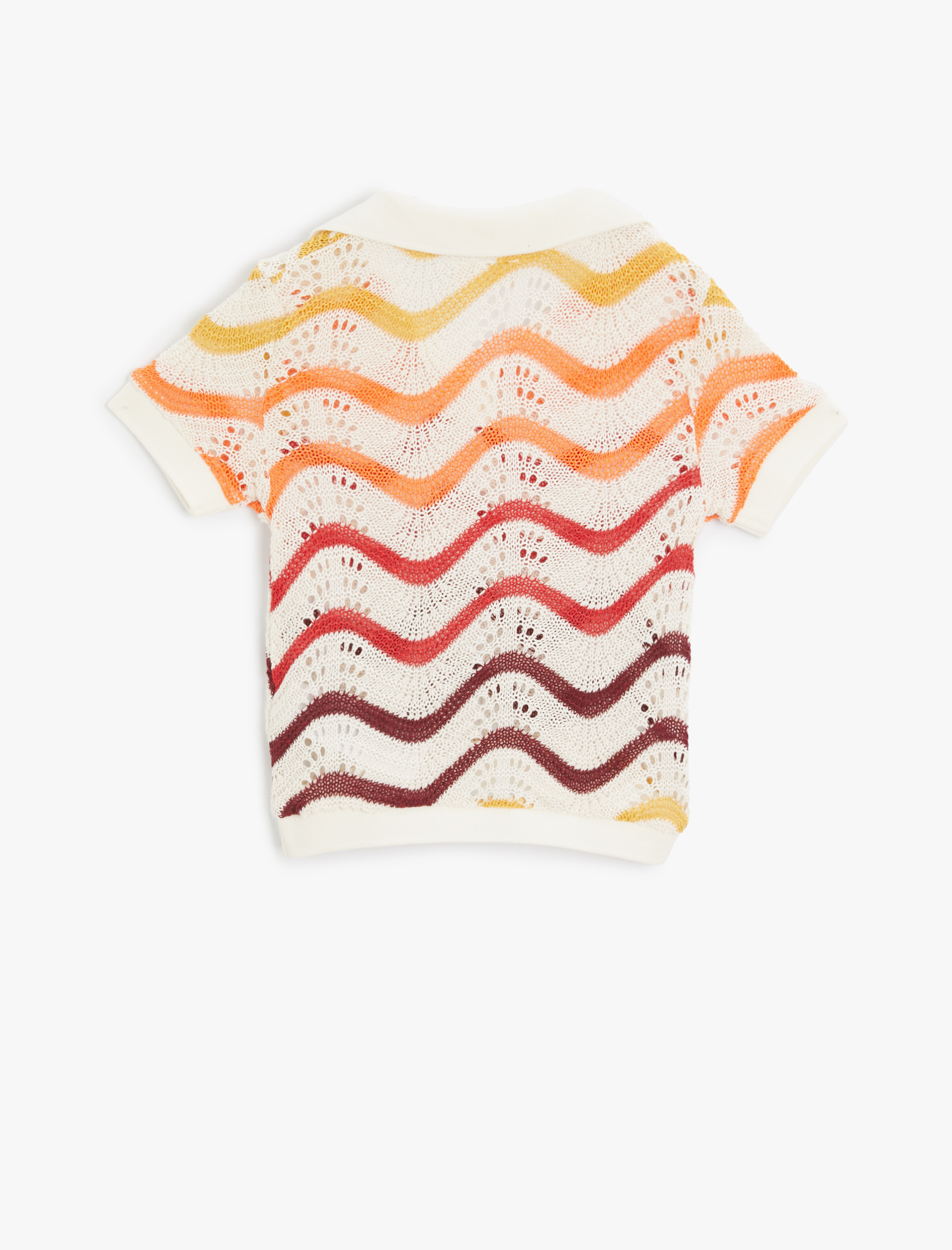 Kız Çocuk Ajurlu Tişört Polo Yaka Kısa Kollu