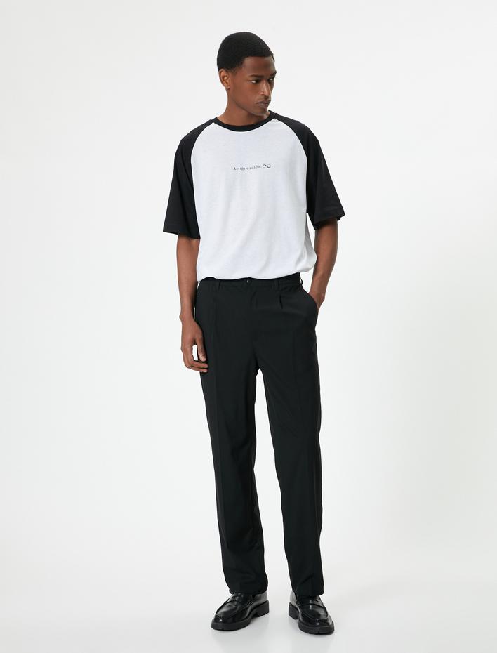  Atatürk Baskılı Tişört Reglan Kollu Bisiklet Yaka Pamuklu