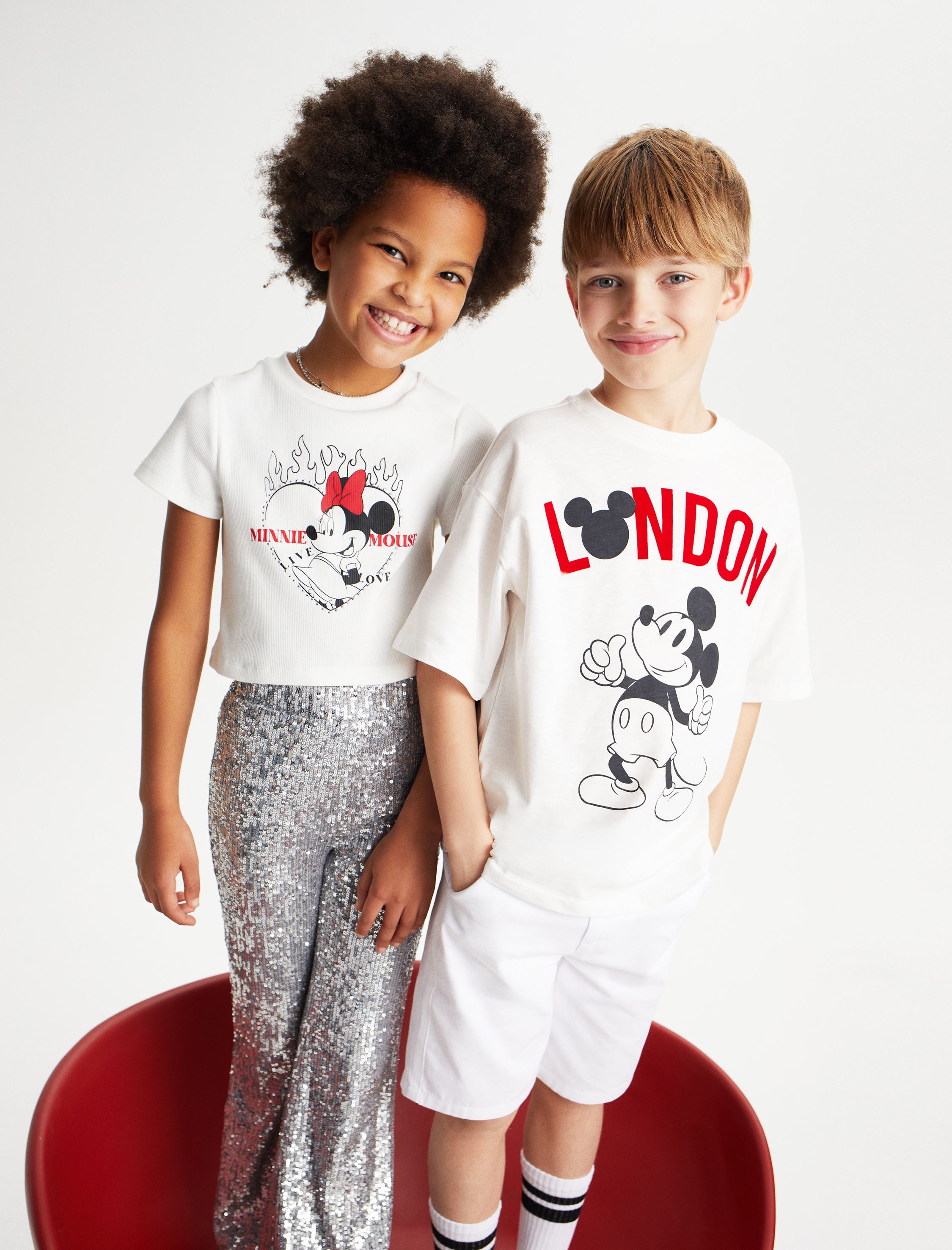 Kız Çocuk Minnie Mouse Crop Tişört Lisanslı Kısa Kollu Bisiklet Yaka