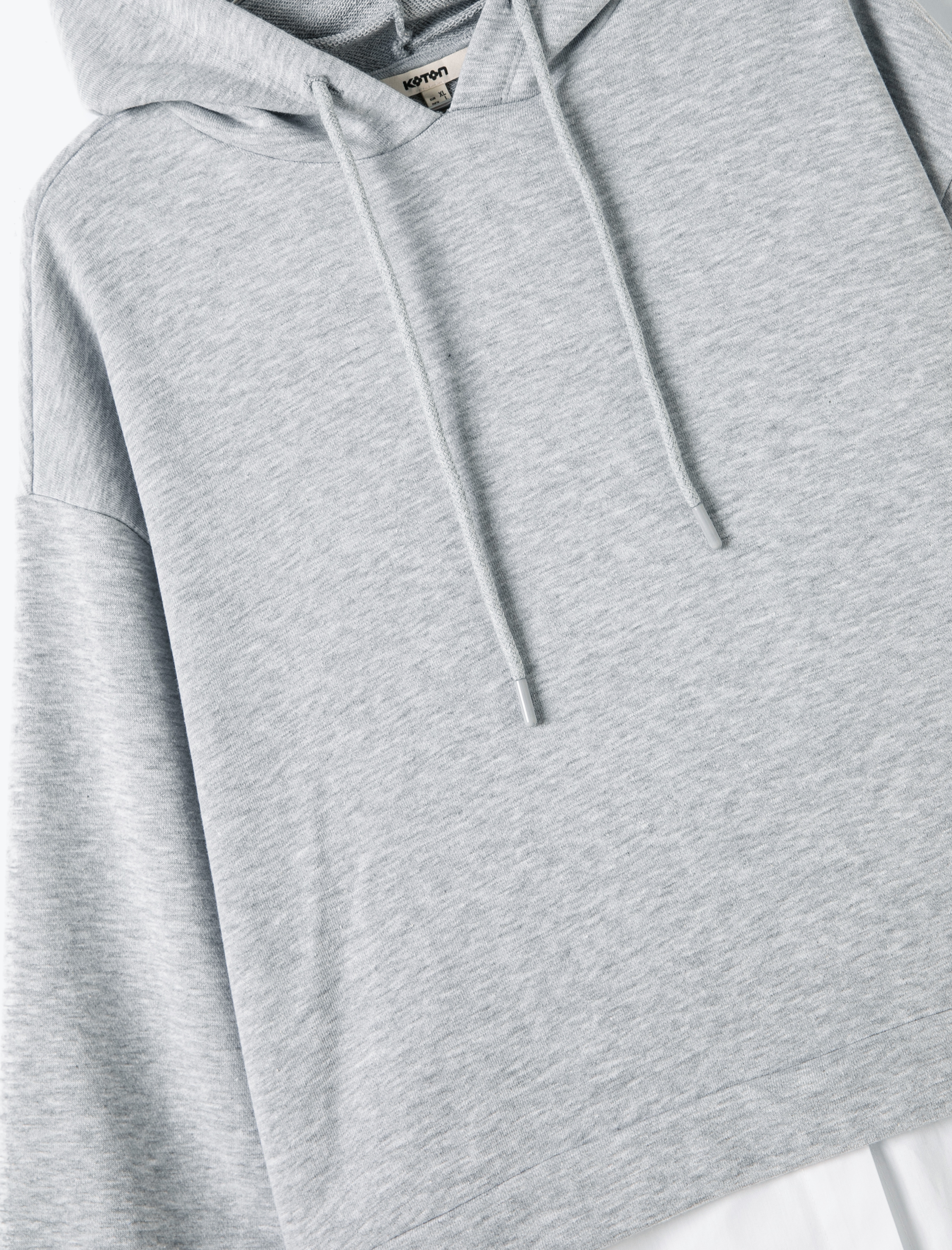   Kapşonlu Sweatshirt Bağcıklı Çift Parça Görünümlü