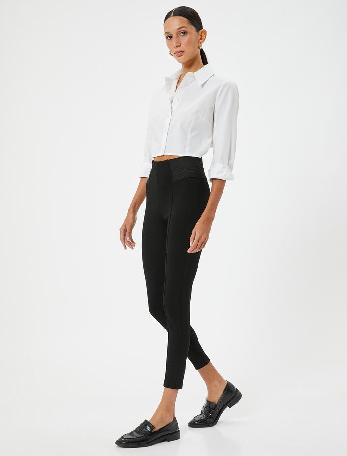  Yüksek Bel Tayt Pantolon Dar Paça