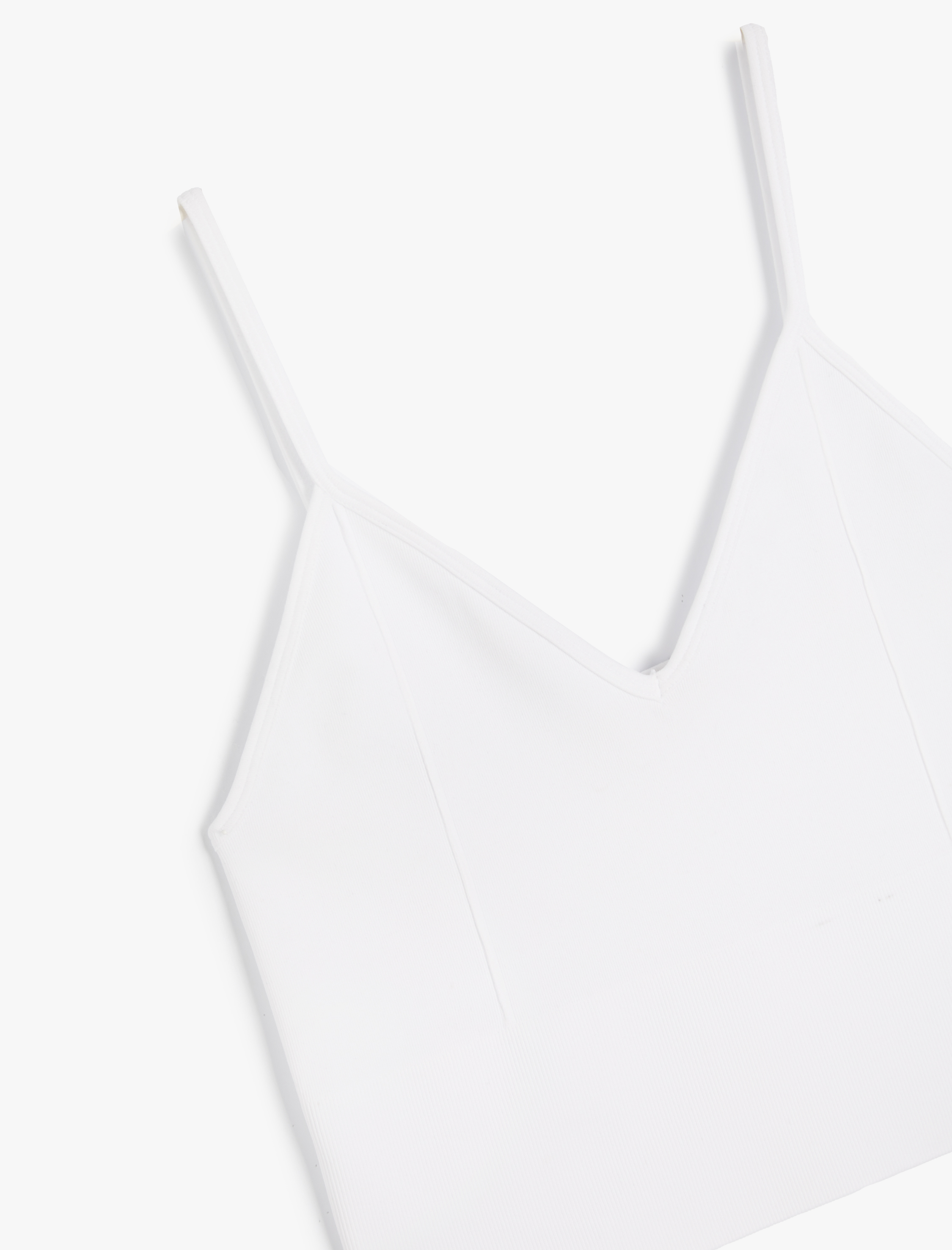   İnce Askılı Crop Atlet V Yaka