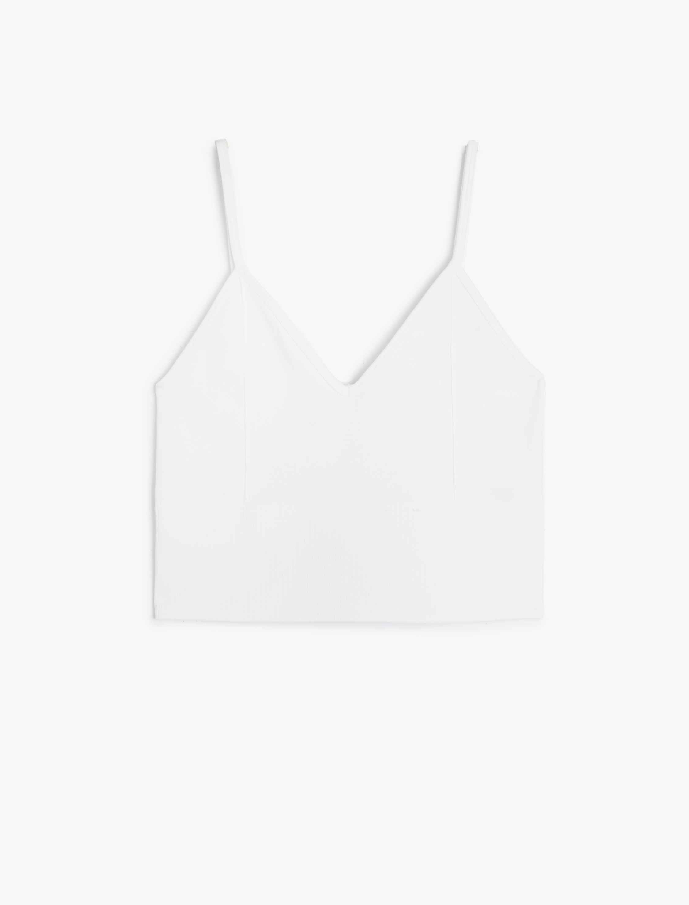   İnce Askılı Crop Atlet V Yaka